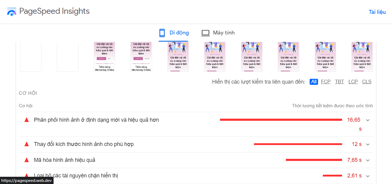 Kiểm tra tốc độ load trang